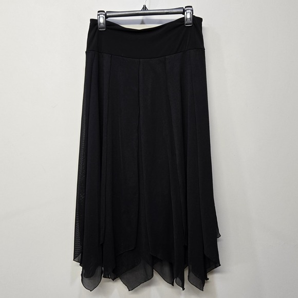 Tribal Midi Skirt Small Black Handkerchief Mesh Whimsigoth Fairy‎ Dark Romantic - Picture 1 of 9